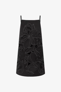 Leo Lin Leia Appliqué Mini Dress Ebony Size 14 for rent on The Volte - image 1