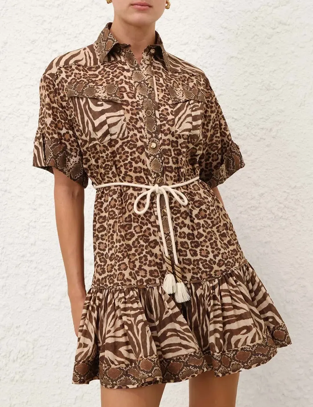 Zimmermann Wanderlust Lantern Mini Dress - size 1 for rent on The Volte - main image
