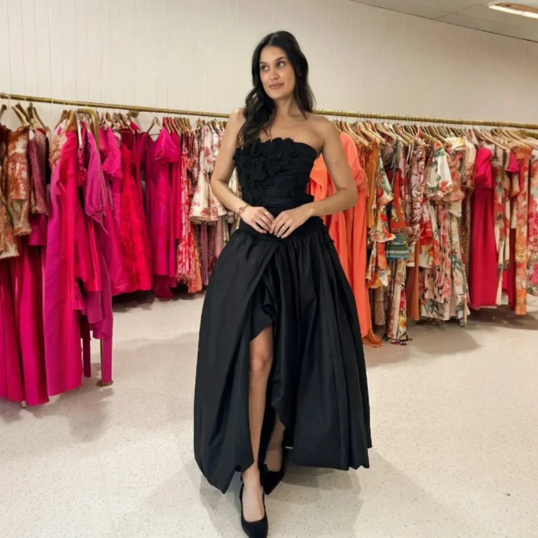 AJE Splendour Black Flower Gown Size 8 for rent on The Volte - main image