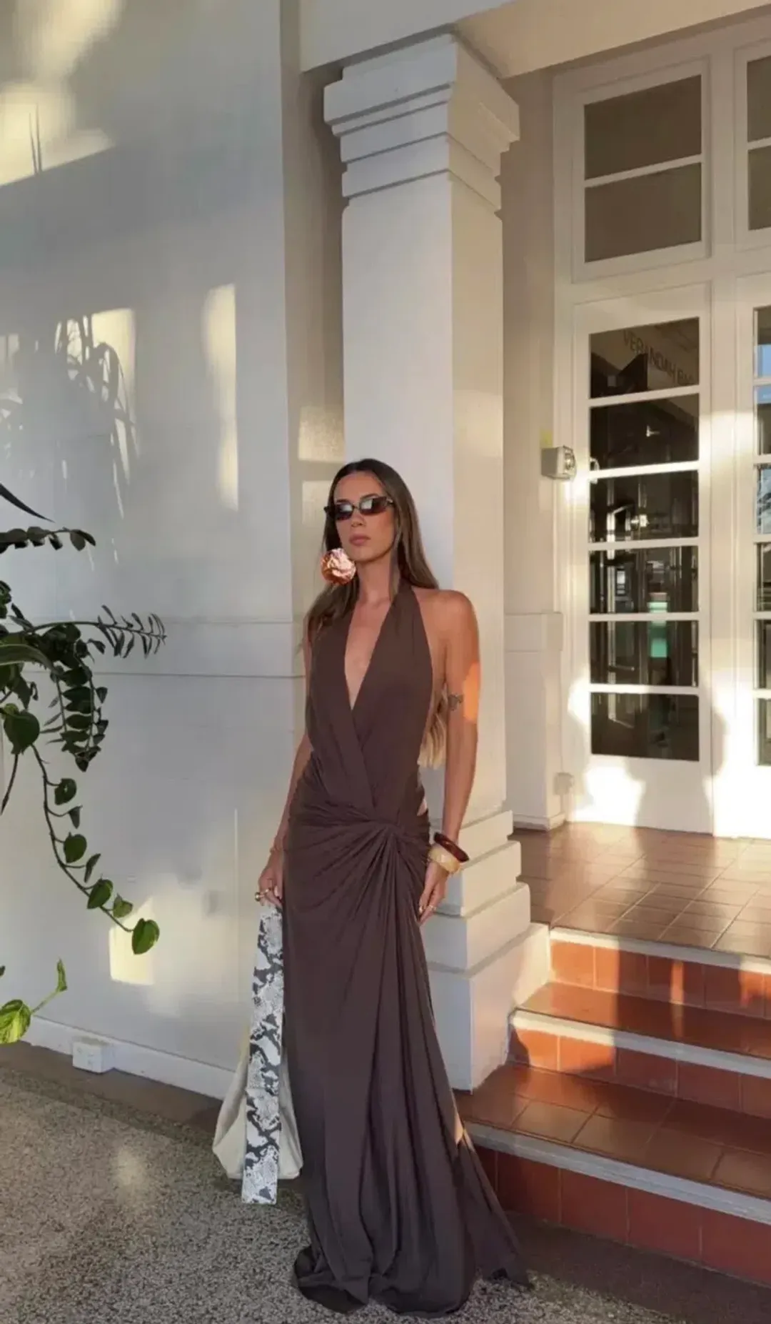  Bec and bridge Clementine twist dress - milk chocolate size 6 - XS for rent on The Volte - main image