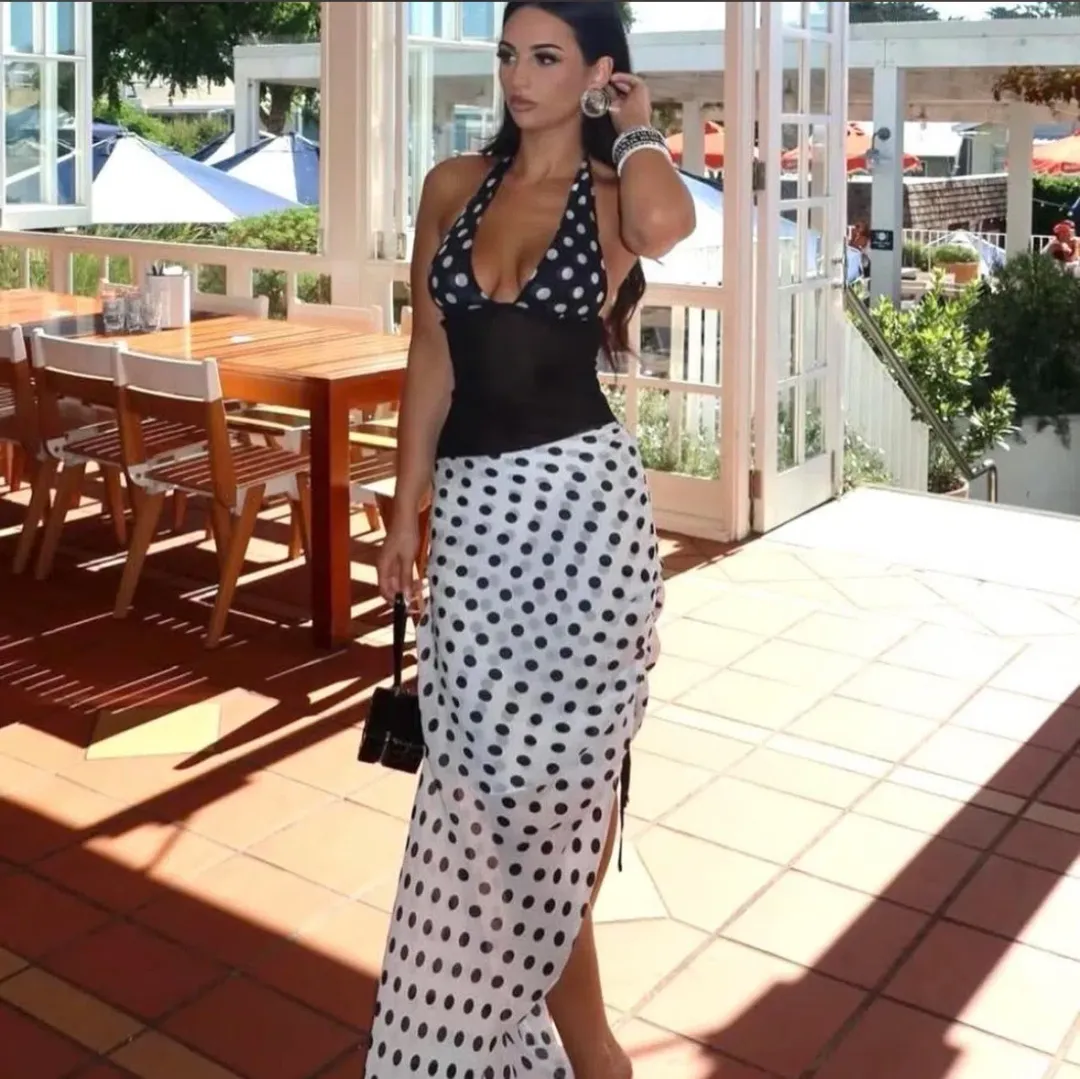 Benni Marnie maxi dress - b/w polka size 6 for rent on The Volte - main image