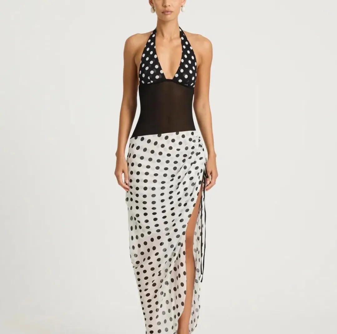 Benni Marnie maxi dress - b/w polka size 6 for rent on The Volte - main image
