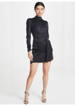 Zimmermann Espionage Silk Drape Mini Dress Black Size 8 for rent on The Volte - image 1