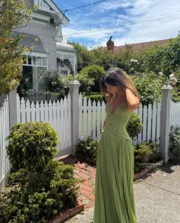 Fenity Gaia Maxi Dress in Green Size M for rent on The Volte - image 7