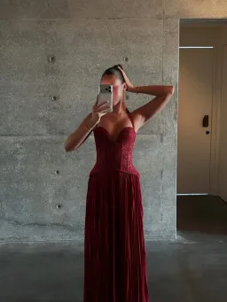 Fenity Gaia Maxi Dress in Red Size S for rent on The Volte - image 3