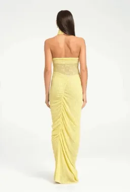 BENNI Hudson Lace Maxi Dress In Butter | Size AU 8 for rent on The Volte - image 3