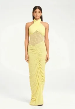BENNI Hudson Lace Maxi Dress In Butter | Size AU 8 for rent on The Volte - image 2
