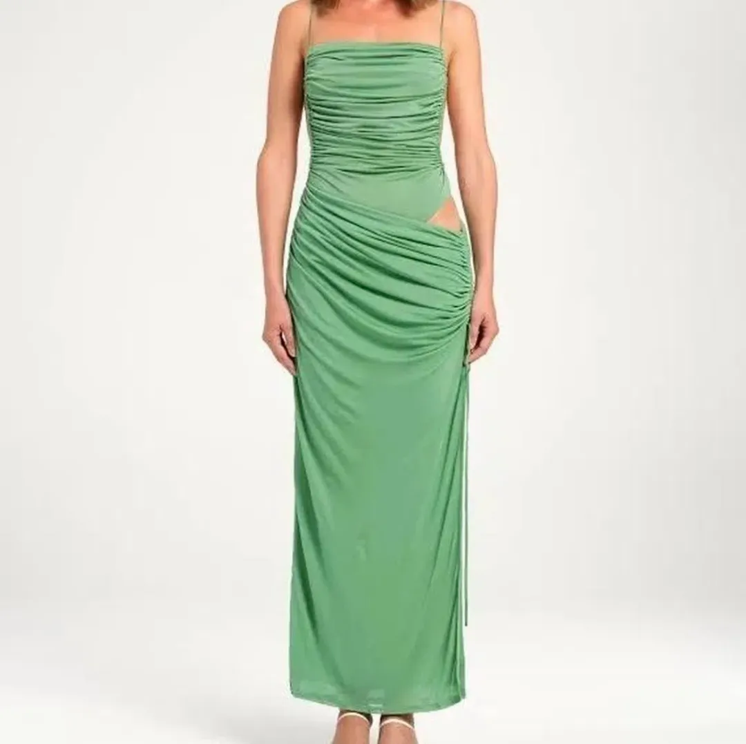 BENNI Miro Maxi Dress In Green Forest | Size AU 8 for rent on The Volte - main image