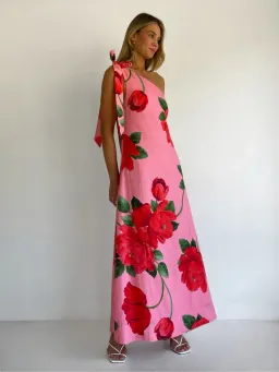 By Nicola Sorrento Maxi Dress In Raspberry Bloom for rent on The Volte - image 4