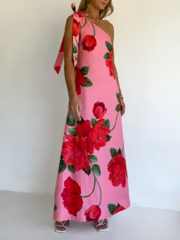 By Nicola Sorrento Maxi Dress In Raspberry Bloom for rent on The Volte - image 1