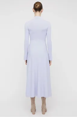 Scanlan Theodore Crepe Knit Button Polo Dress Light Blue / Mauve Size M / AU 10 for rent on The Volte - image 4