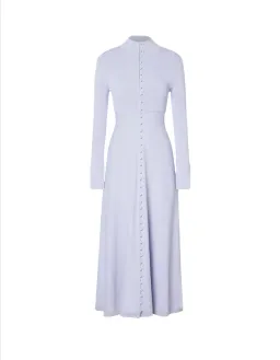 Scanlan Theodore Crepe Knit Button Polo Dress Light Blue / Mauve Size M / AU 10 for rent on The Volte - image 1