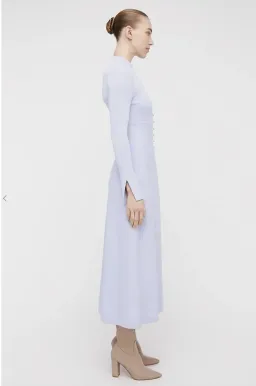 Scanlan Theodore Crepe Knit Button Polo Dress Light Blue / Mauve Size M / AU 10 for rent on The Volte - image 3