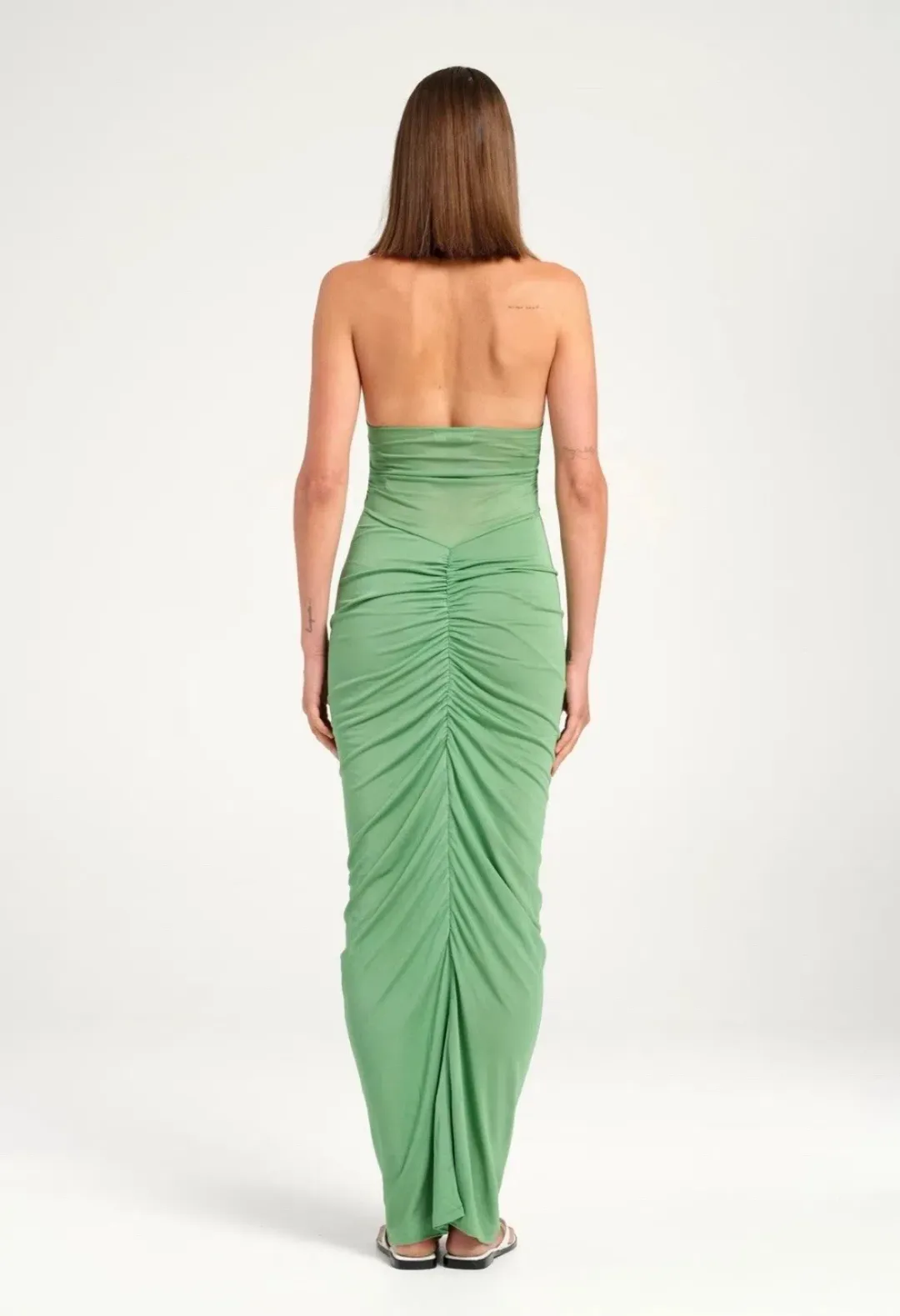 BENNI Pierre Maxi Dress In Forest Green | Size AU 10 for rent on The Volte - main image