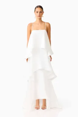 Elliatt Tilly Tiered Maxi Dress in White for rent on The Volte - image 1