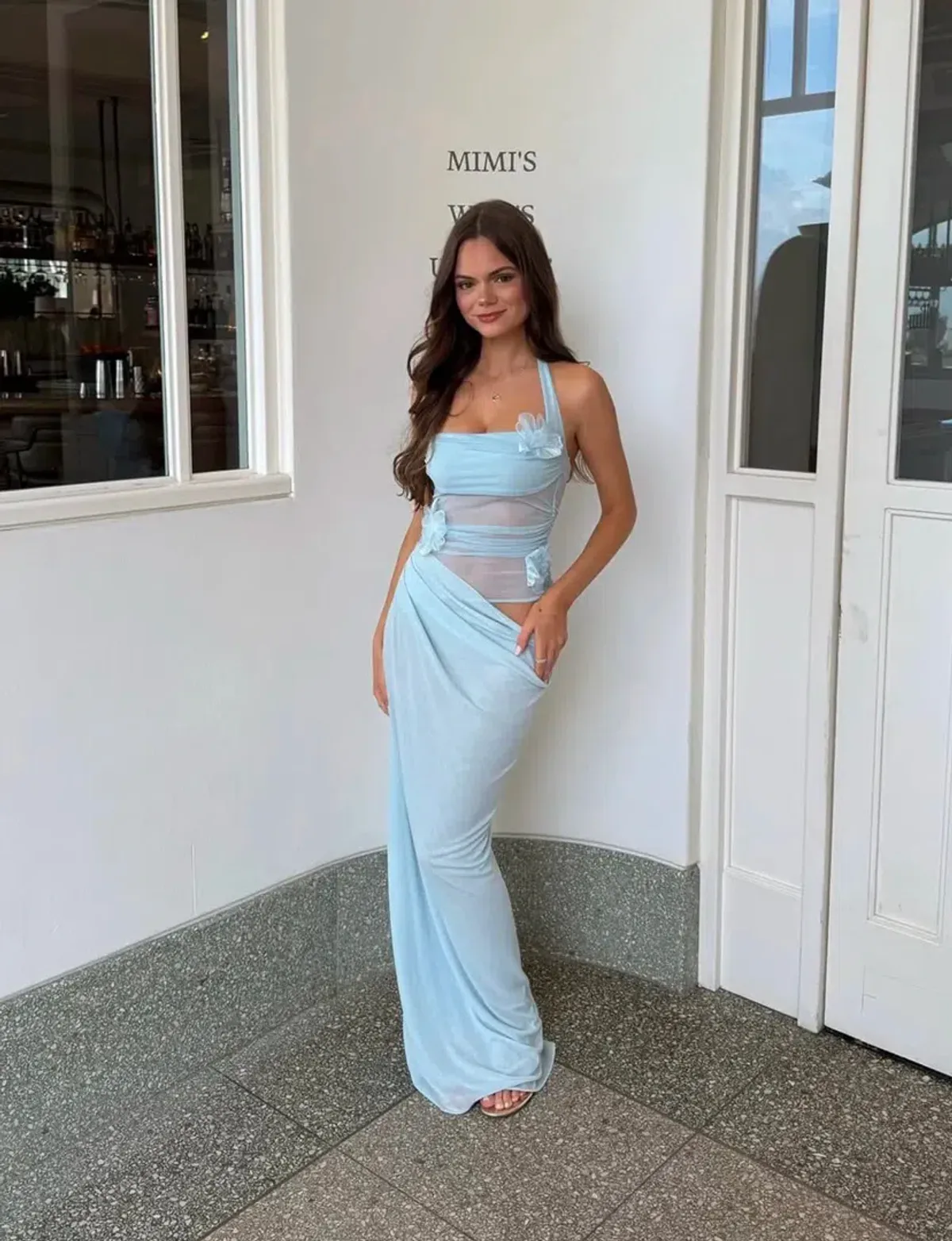 Benni Florence maxi dress in aqua size 10 for rent on The Volte - main image