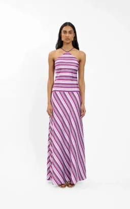 With Harper Lu Halter Maxi Dress - Violet Stripe - Size xs for rent on The Volte - image 4