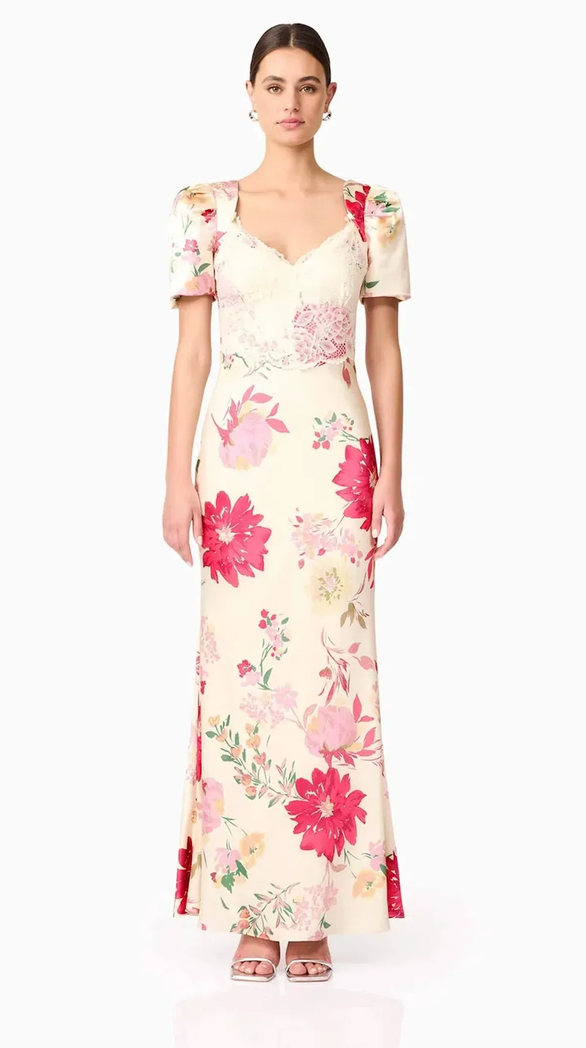 Elliatt Rosalina Puff Sleeve Maxi Dress in Floral for rent on The Volte - main image
