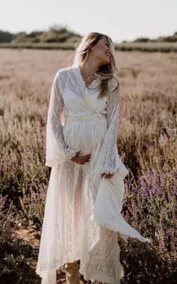 Coven & Co Boho Maternity Pirate Queen Gown Cream  Size XL / AU 16 for rent on The Volte - image 3