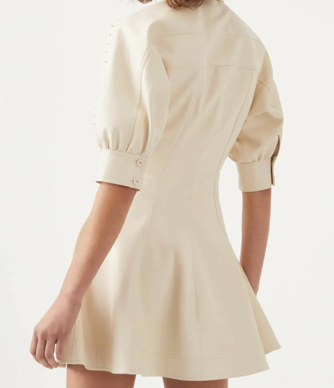 Aje Claire Pearl Mini Dress Sandstone Beige  for rent on The Volte - main image