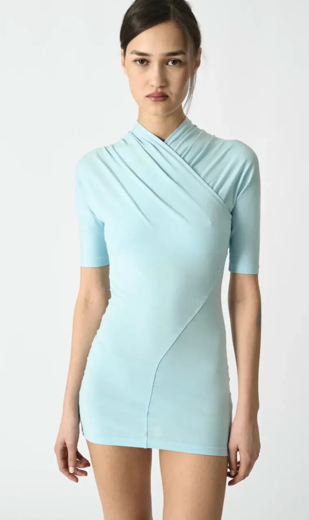 NUOVO PARIS Drapee Dress Baby Blue Size 1 (AU6, XS-S) for rent on The Volte - main image