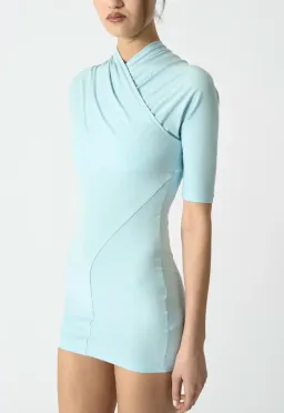 NUOVO PARIS Drapee Dress Baby Blue Size 1 (AU6, XS-S) for rent on The Volte - image 2