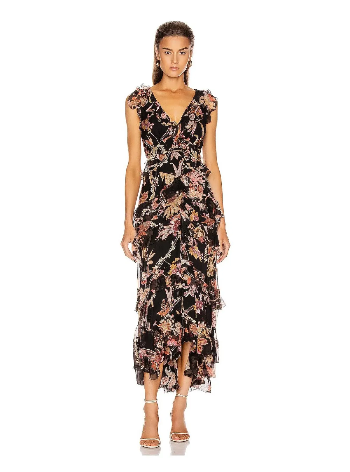 Zimmermann Wavelength Frilled Midi Dress Black Pheonix Size 12 for rent on The Volte - main image