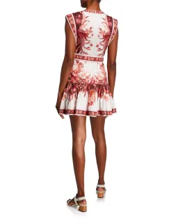 Zimmermann Wavelength Fluted Mini Dress Print Size 0 / AU 8 for rent on The Volte - image 3