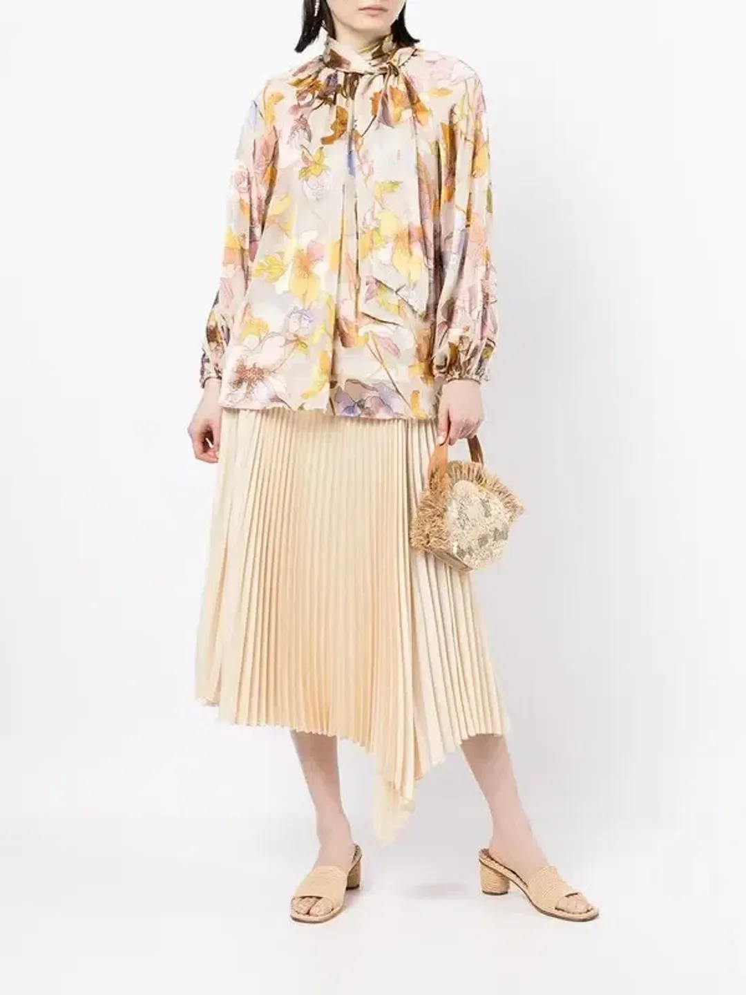Zimmermann Tempo Swing Floral Silk Blouse Size AU 10 / 1 for rent on The Volte - main image
