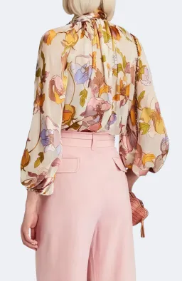 Zimmermann Tempo Swing Floral Silk Blouse Size AU 10 / 1 for rent on The Volte - image 2
