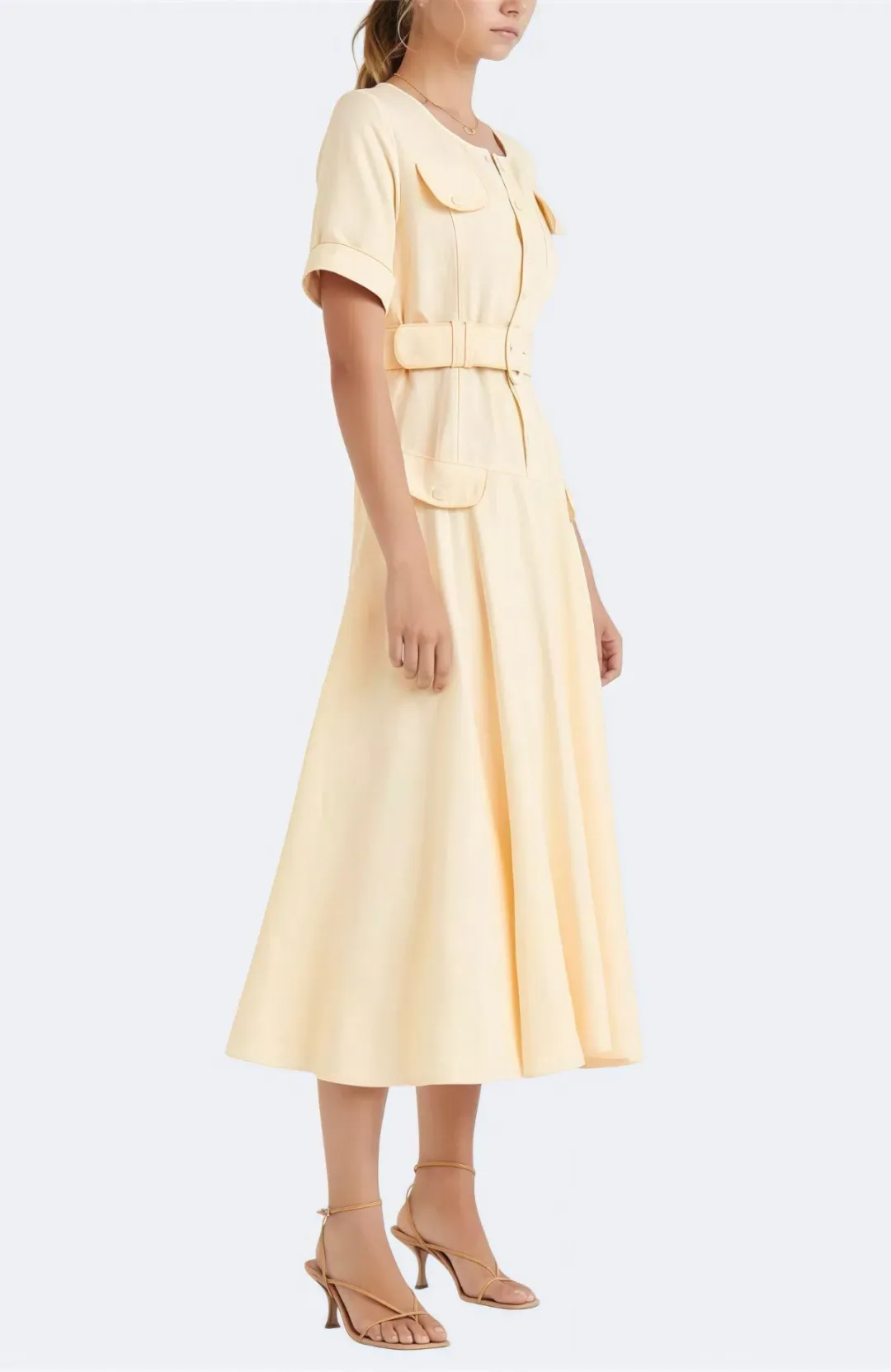 Steele Reeta Midi Dress Creamy Vanilla Size AU 8 / S for rent on The Volte - main image