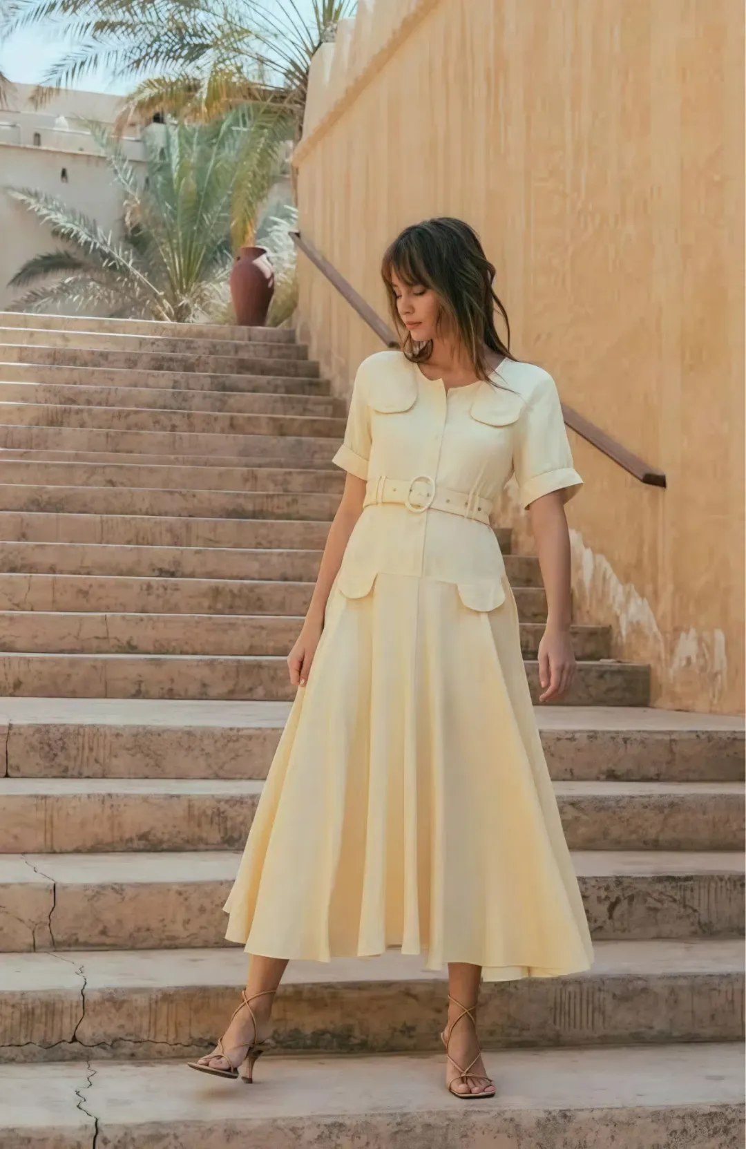Steele Reeta Midi Dress Creamy Vanilla Size AU 8 / S for rent on The Volte - main image