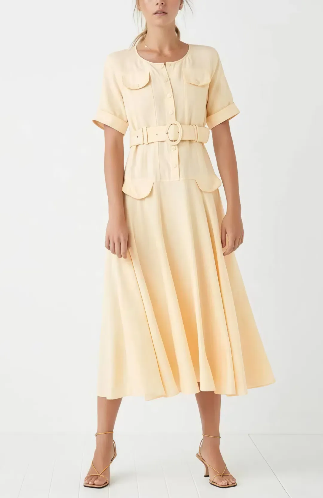 Steele Reeta Midi Dress Creamy Vanilla Size AU 8 / S for rent on The Volte - main image