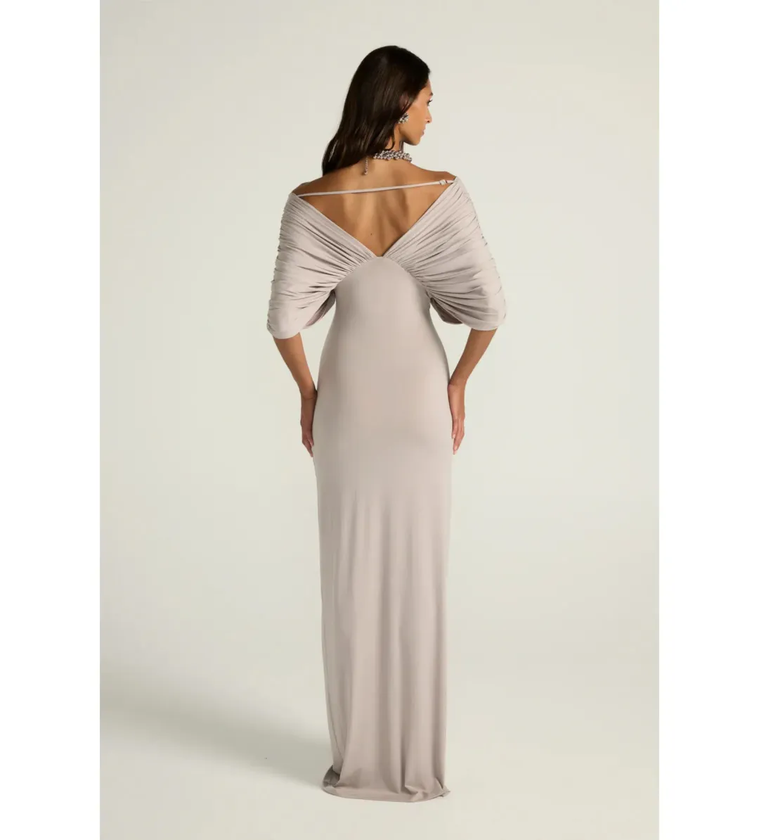 Ance Gria Neve Maxi Dress Silver Grey Size XS/AU 6 for rent on The Volte - main image