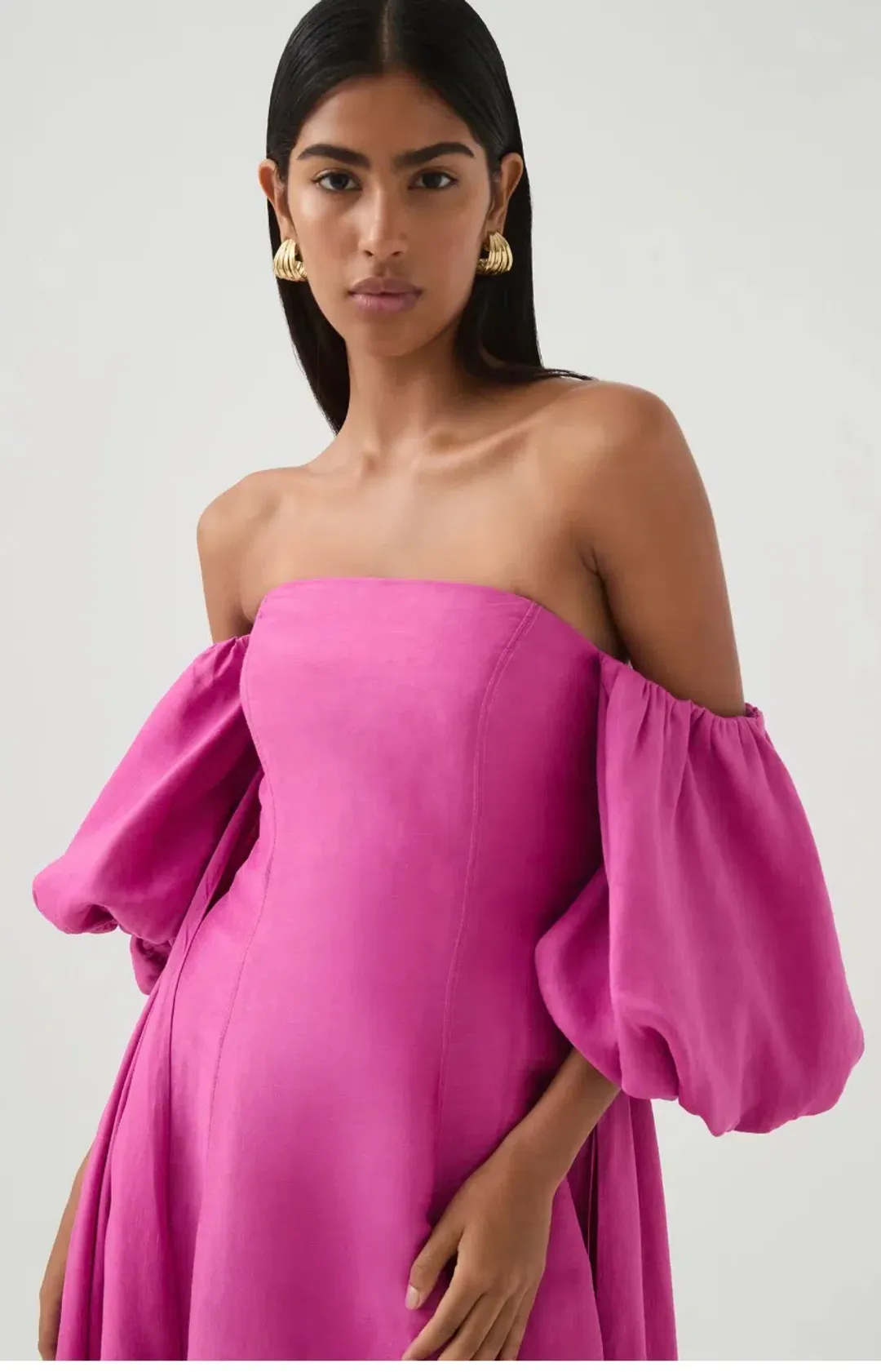 Aje Incarnation Midi Dress in Magenta Size 10 for rent on The Volte - main image