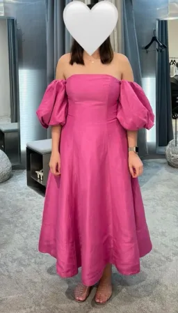Aje Incarnation Midi Dress in Magenta Size 10 for rent on The Volte - image 2