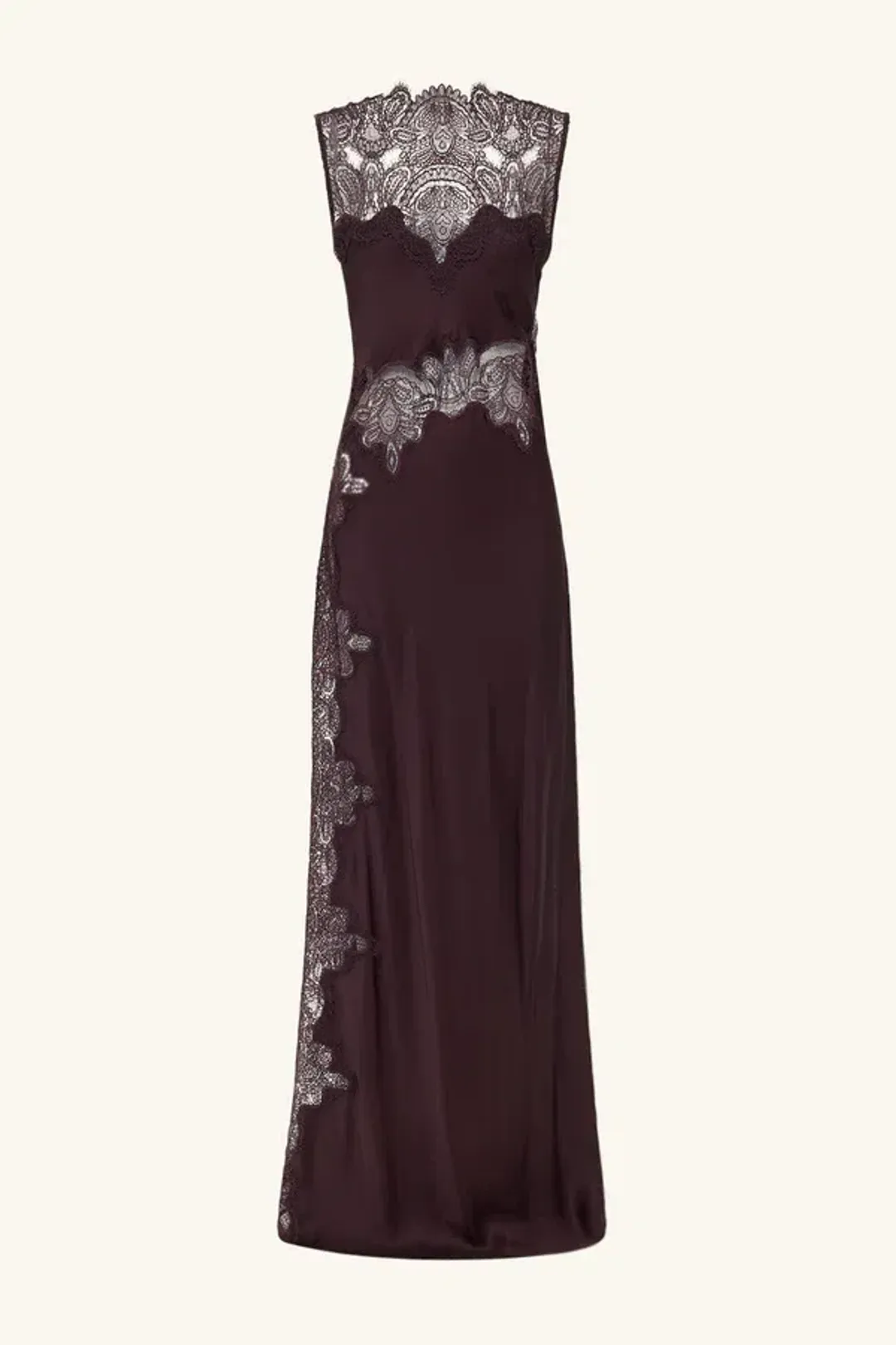 Jamila Lace High Neck Maxi Dress - Espresso for rent on The Volte - main image