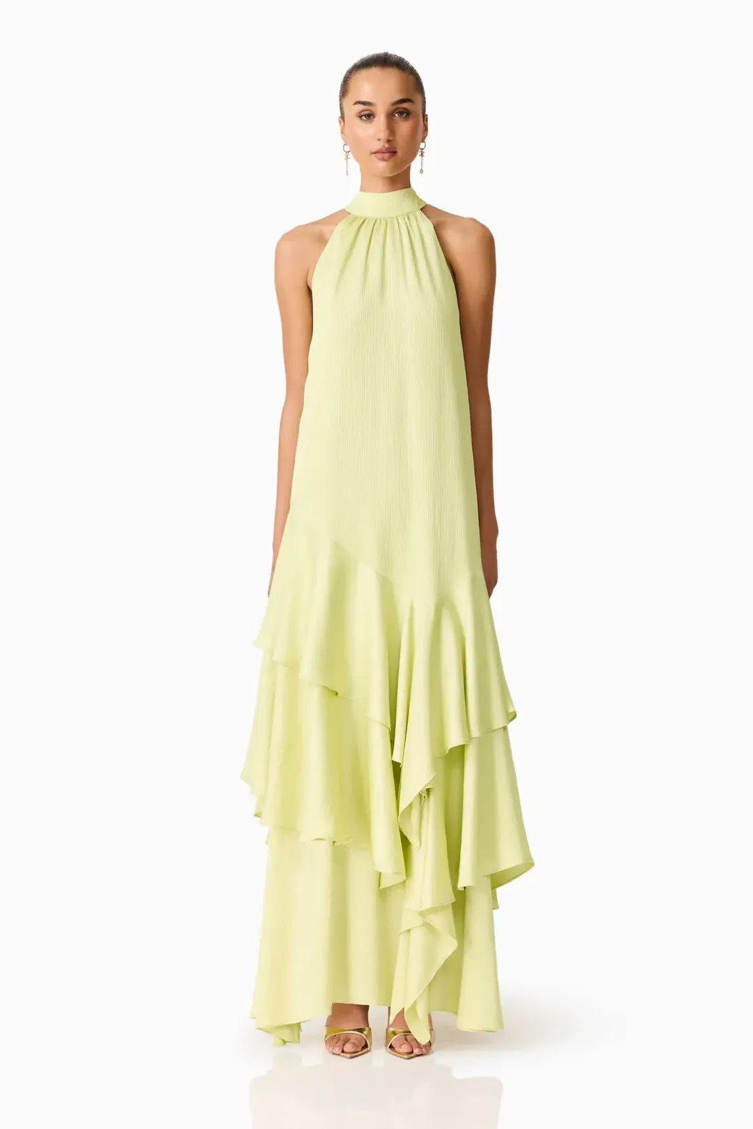 Elliatt Varella Halter Gown in Pistachio Green Size S/AU 8 for rent on The Volte - main image