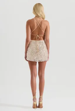 SYDNEY LANE CRYSTAL QUARTZ MINI DRESS. SIZE S / AU 8 for rent on The Volte - image 3