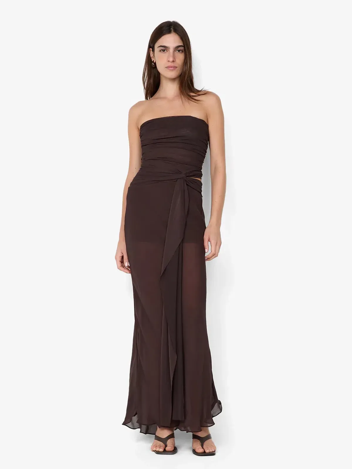 BEC & BRIDGE JEHNAYA STRAPLESS MAXI / CHOCOLATE / SIZE 8 for rent on The Volte - main image