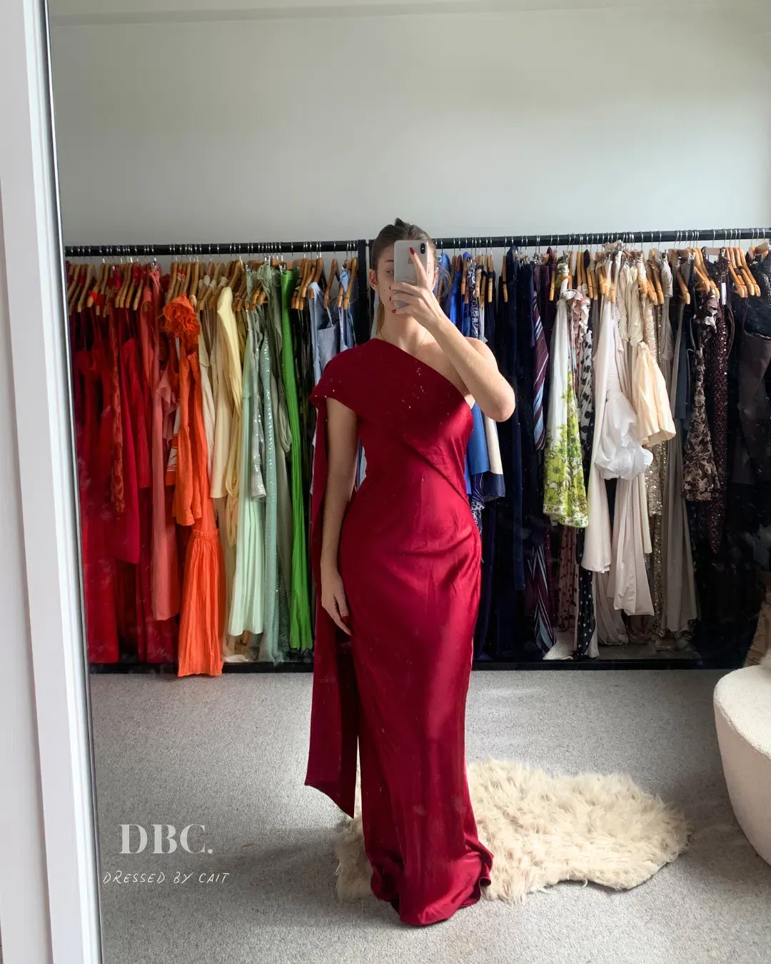 MISHA Lilia Satin Maxi Beetroot Size 6  for rent on The Volte - main image