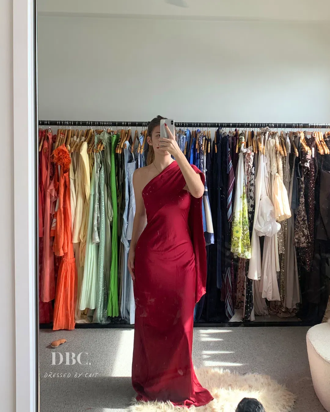 MISHA Lilia Satin Maxi Beetroot Size 6  for rent on The Volte - main image