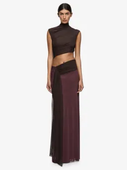 Bec and Bridge Conni Maxi Dress Aubergine Dark Choc Size 6 for rent on The Volte - image 3