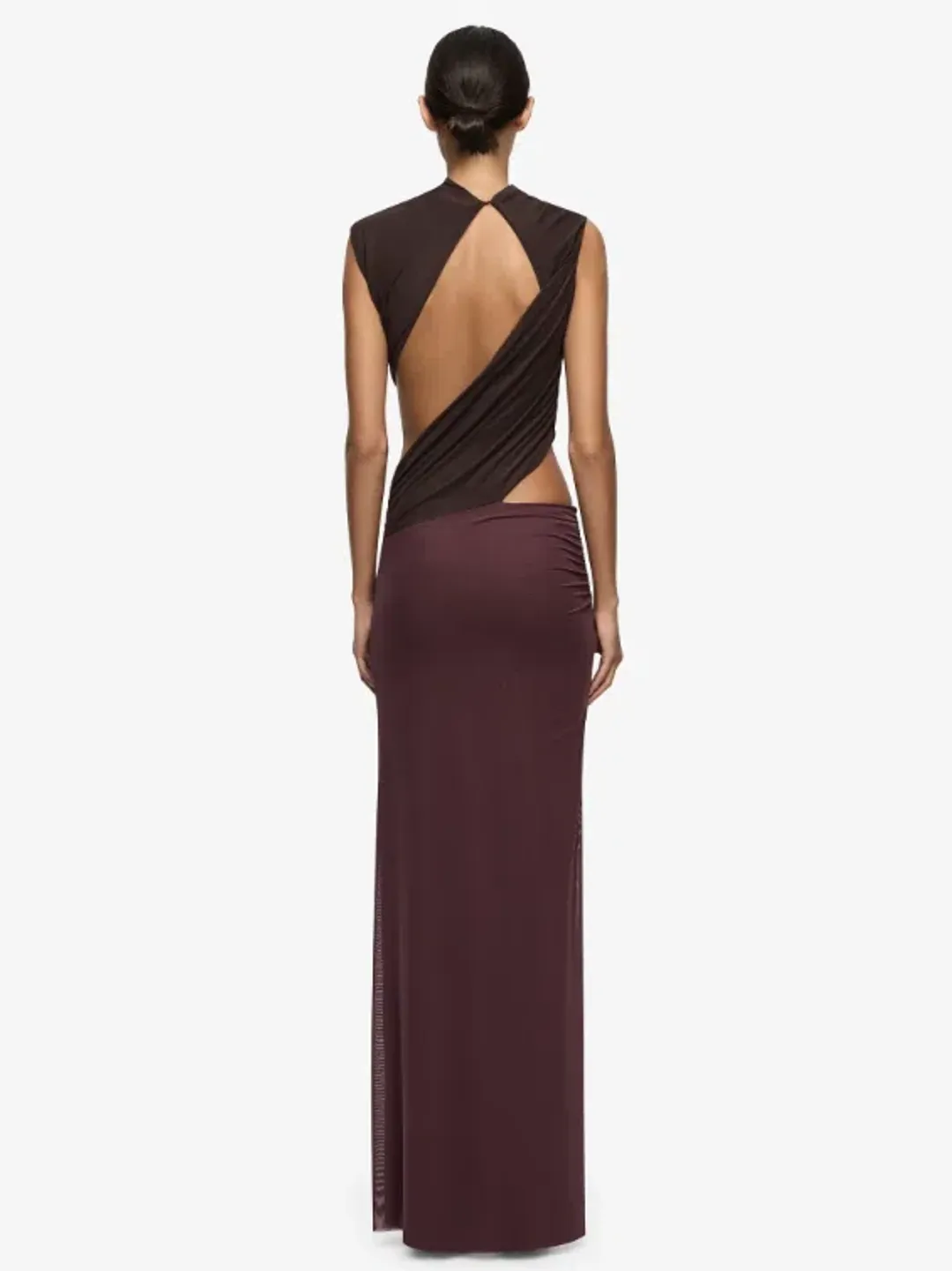Bec and Bridge Conni Maxi Dress Aubergine Dark Choc Size 8 for rent on The Volte - main image
