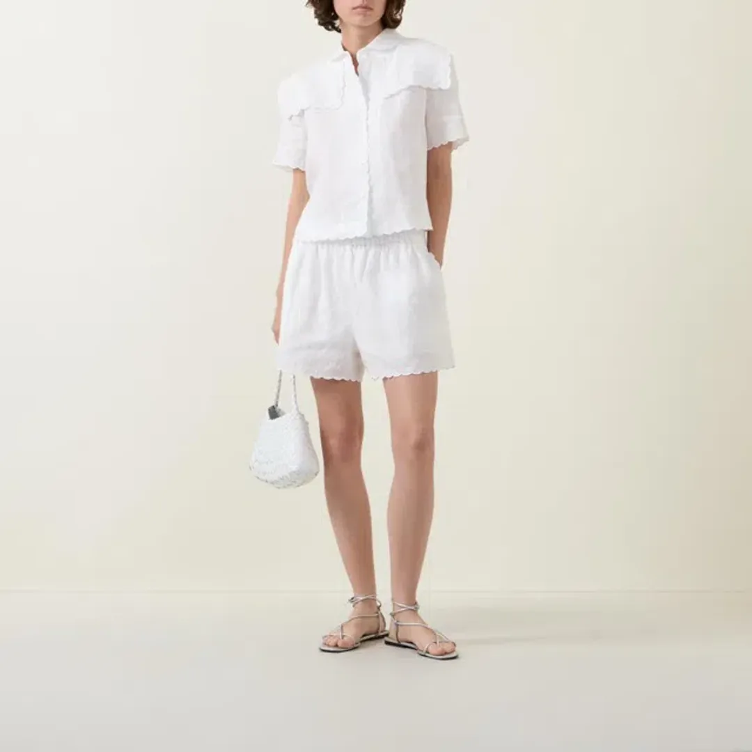 Oroton Handkerchief Shirt and Short Set White 8 AU for rent on The Volte - main image