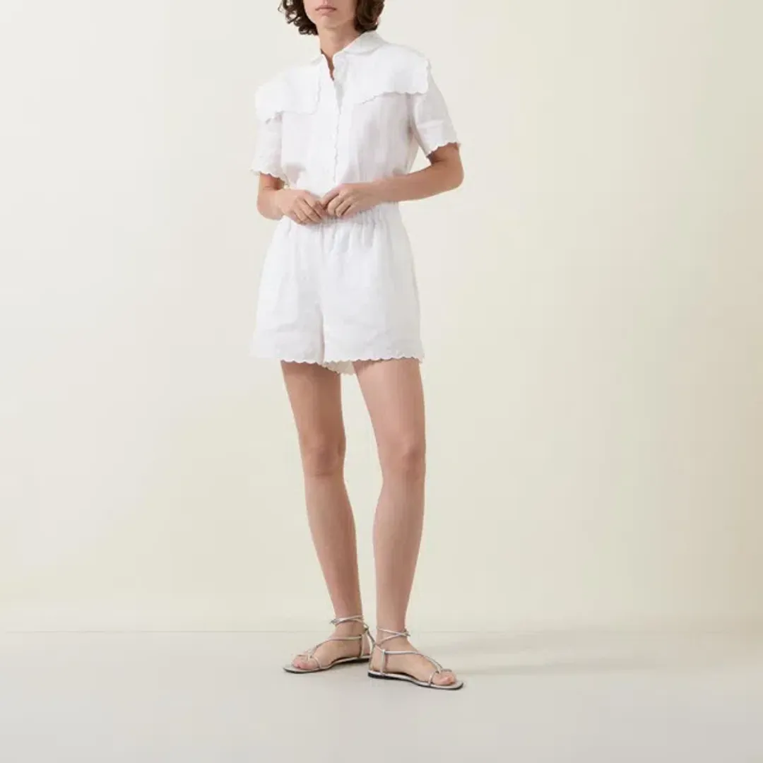 Oroton Handkerchief Shirt and Short Set White 8 AU for rent on The Volte - main image