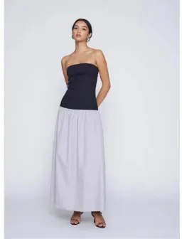 Anna Quan Amyra Strapless Midi Dress Grey Dove Size 10 for rent on The Volte - image 1