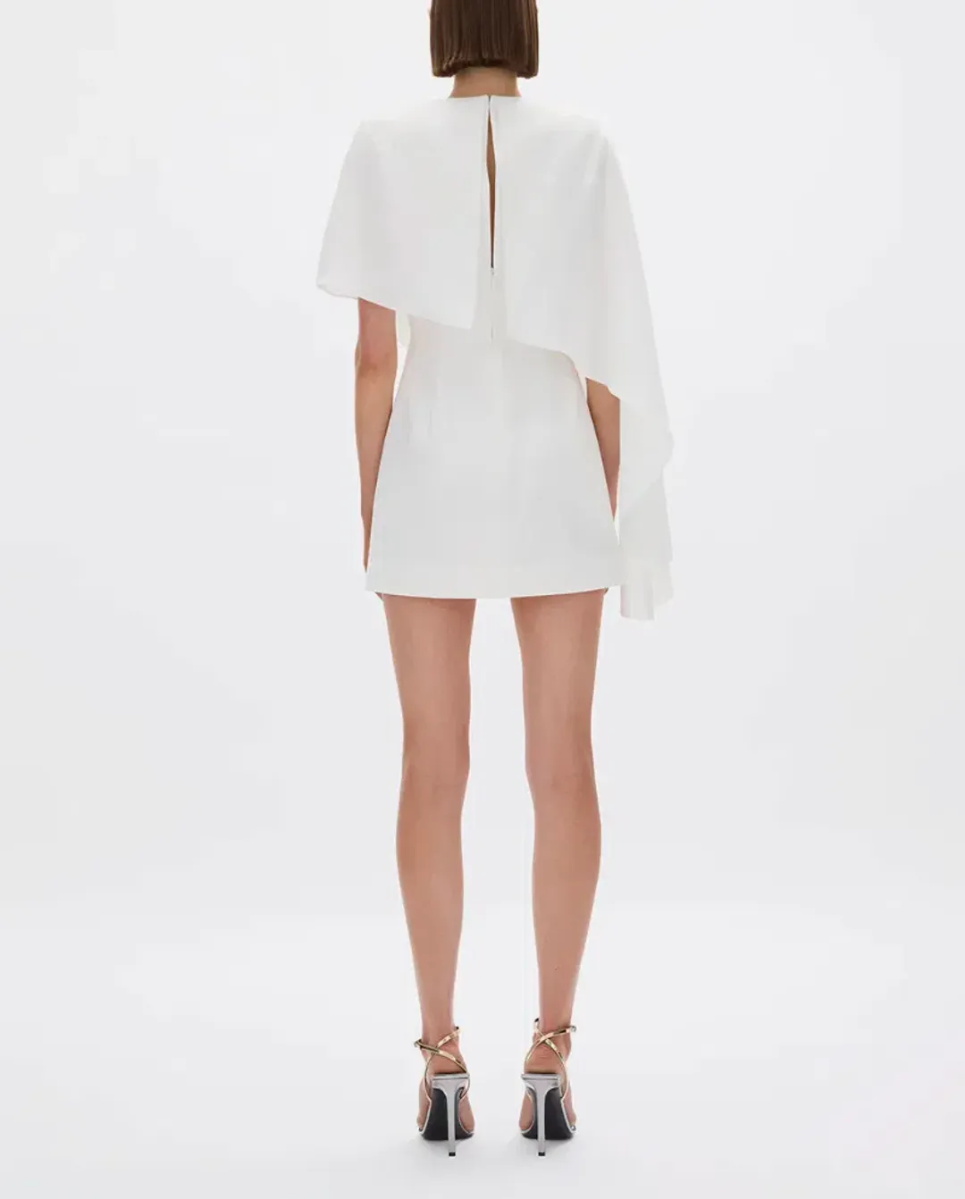 Rachel Gilbert Amari Mini Dress Ivory RG Size 0 (would fit an AU6-8) - Hen's & Bachelorette Party White Dress for rent on The Volte - main image