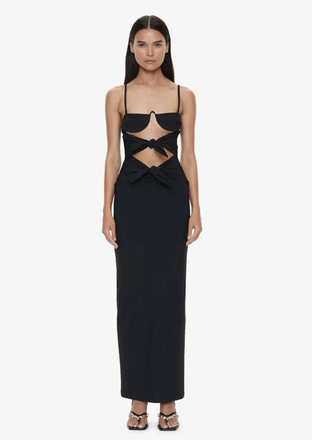 Christopher Esber Porto Tie Lycra Dress Black Size 8 for rent on The Volte - main image