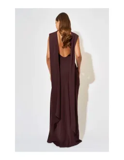 Odd Muse - The Ultimate Muse Drape Maxi Dress "Fig" Size S for rent on The Volte - image 3